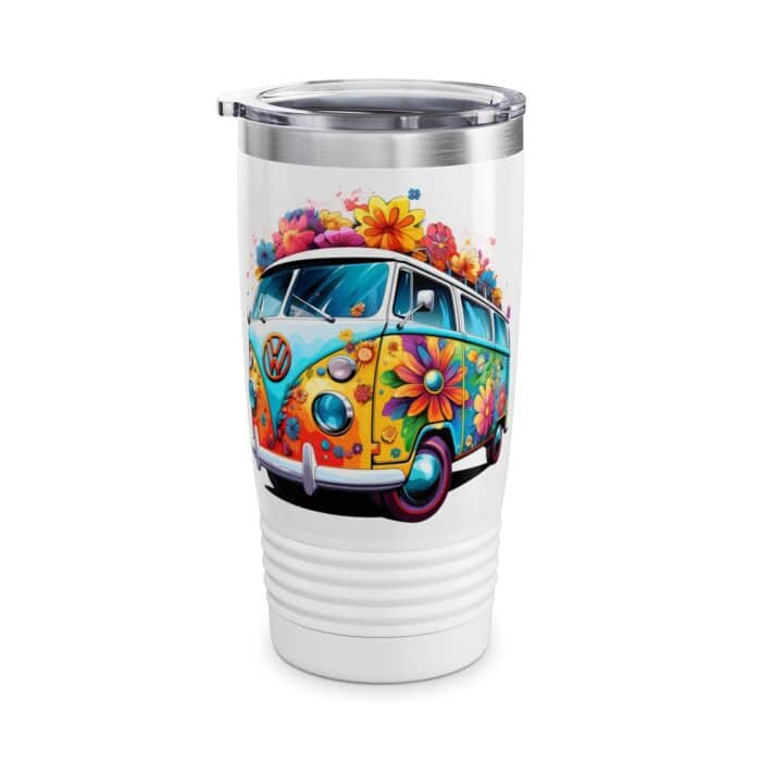Flower Power Peace Beetle Travel Mug 1 - Image 3
