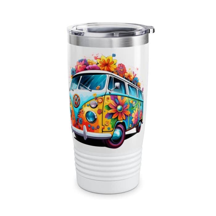 Flower Power Peace Beetle Travel Mug 1