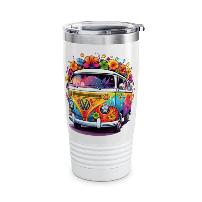 Flower Power Peace Beetle Travel Mug 2
